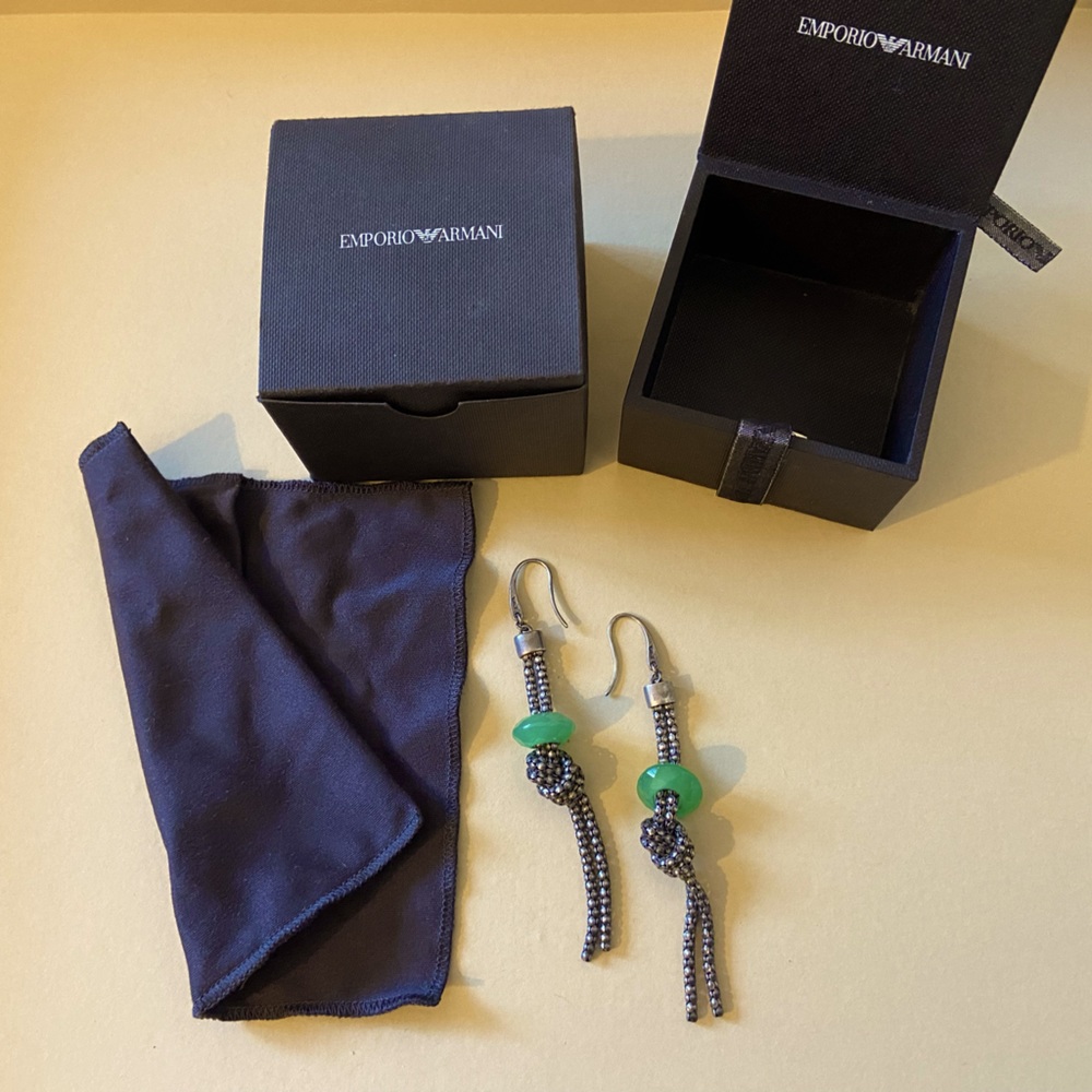 Emporio Armani Jade stone earrings